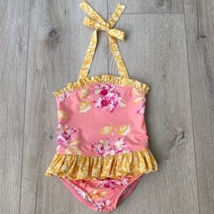 Eleanor Rose one piece swimsuit swimming suit bathing suit 3-4  floral coral